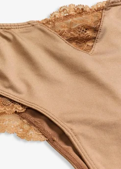 bonprix Wäsche·Dessous|Wäsche·Höschen^Brazilslip mit Glanzeffekt camel