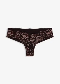 bonprix Wäsche·Dessous|Wäsche·Höschen^Brazilslip mit Glitzergarn schwarz/kupfer