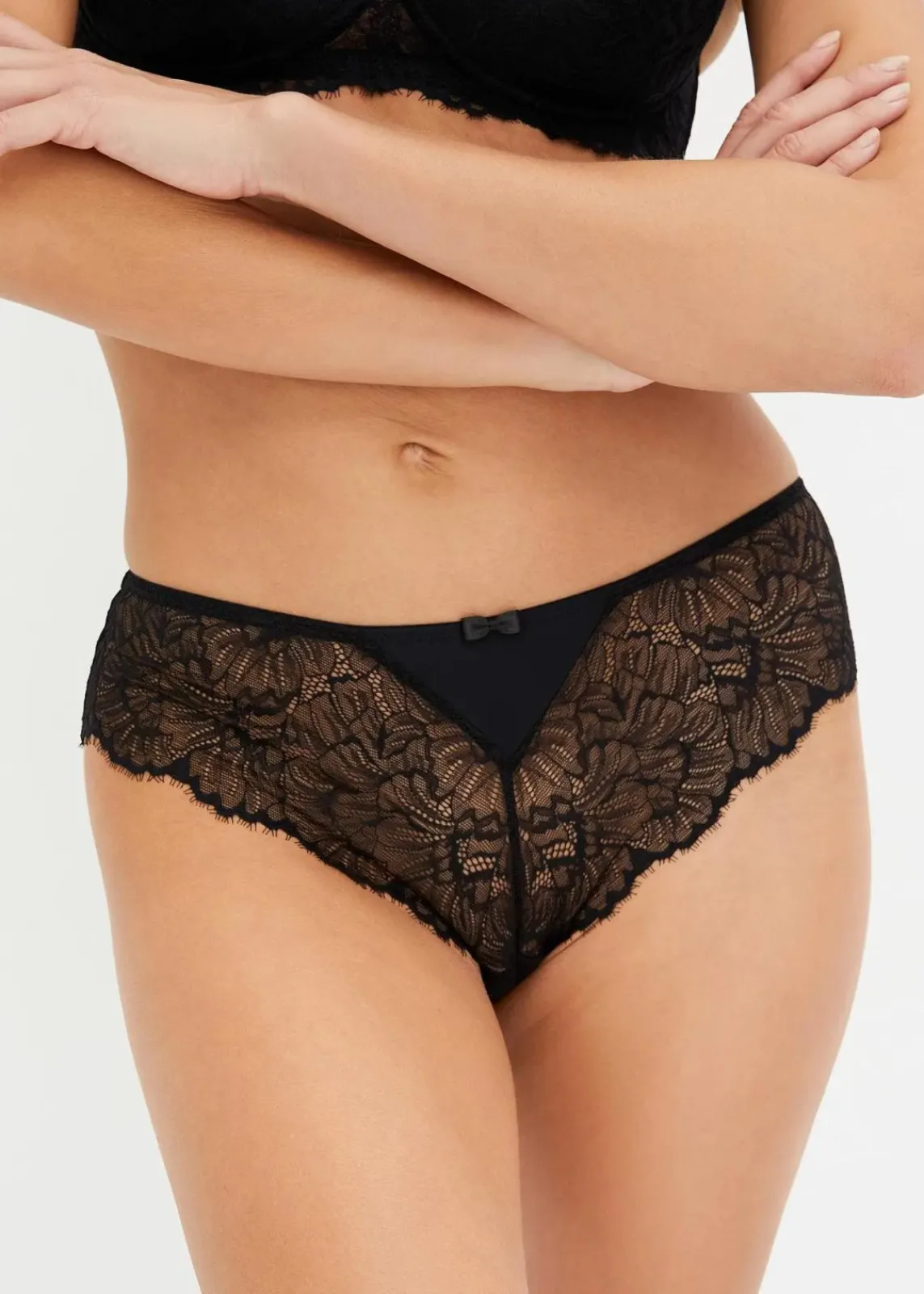 bonprix Wäsche·Dessous|Wäsche·Höschen^Brazilslip mit zarter Spitze (2er Pack) schwarz