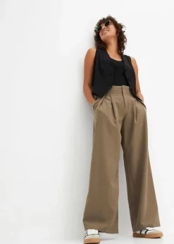 bonprix Bekleidung·Kleider|Hosen^Bundfaltenhose oliv