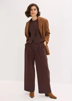 bonprix Hosen|Bekleidung·Kleider^Bundfaltenhose dunkelbraun