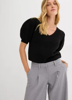 bonprix Hosen|Bekleidung·Kleider^Bundfaltenhose hellgrau meliert