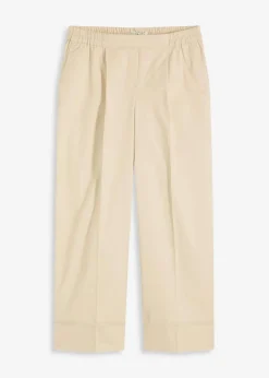 bonprix Bekleidung·Kleider|Hosen^Bundfaltenhose aus Baumwollstretch hellsand