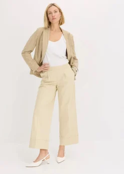 bonprix Bekleidung·Kleider|Hosen^Bundfaltenhose aus Baumwollstretch hellsand