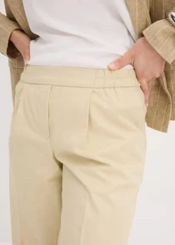bonprix Bekleidung·Kleider|Hosen^Bundfaltenhose aus Baumwollstretch hellsand