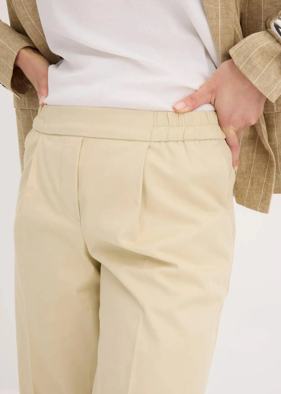 bonprix Bekleidung·Kleider|Hosen^Bundfaltenhose aus Baumwollstretch hellsand
