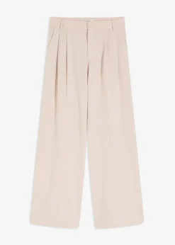 bonprix Hosen|Bekleidung·Kleider^Bundfaltenhose aus fließendem Viskose-Mix steingrau