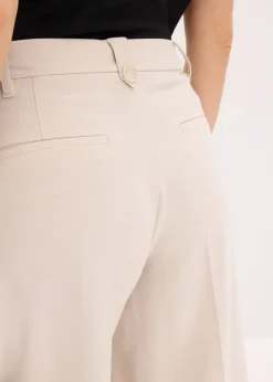 bonprix Hosen|Bekleidung·Kleider^Bundfaltenhose aus fließendem Viskose-Mix steingrau