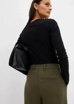 bonprix Bekleidung·Kleider|Hosen^Bundfaltenhose aus Viskose-Mix dunkeloliv