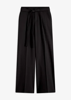 bonprix Bekleidung·Kleider|Hosen^Bundfaltenhose aus Viskose-Mix schwarz