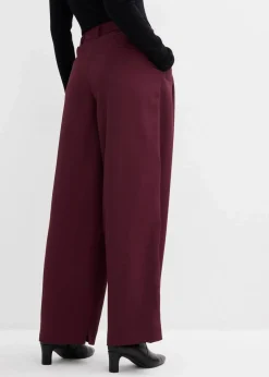 bonprix Bekleidung·Kleider|Hosen^Bundfaltenhose mit Bequembund und Schlitz weinrot
