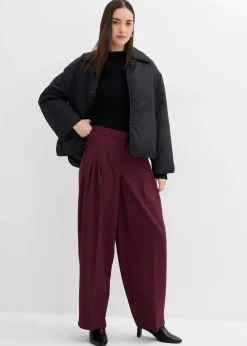 bonprix Bekleidung·Kleider|Hosen^Bundfaltenhose mit Bequembund und Schlitz weinrot