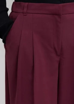 bonprix Bekleidung·Kleider|Hosen^Bundfaltenhose mit Bequembund und Schlitz weinrot