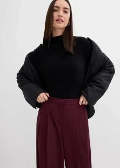 bonprix Bekleidung·Kleider|Hosen^Bundfaltenhose mit Bequembund und Schlitz weinrot