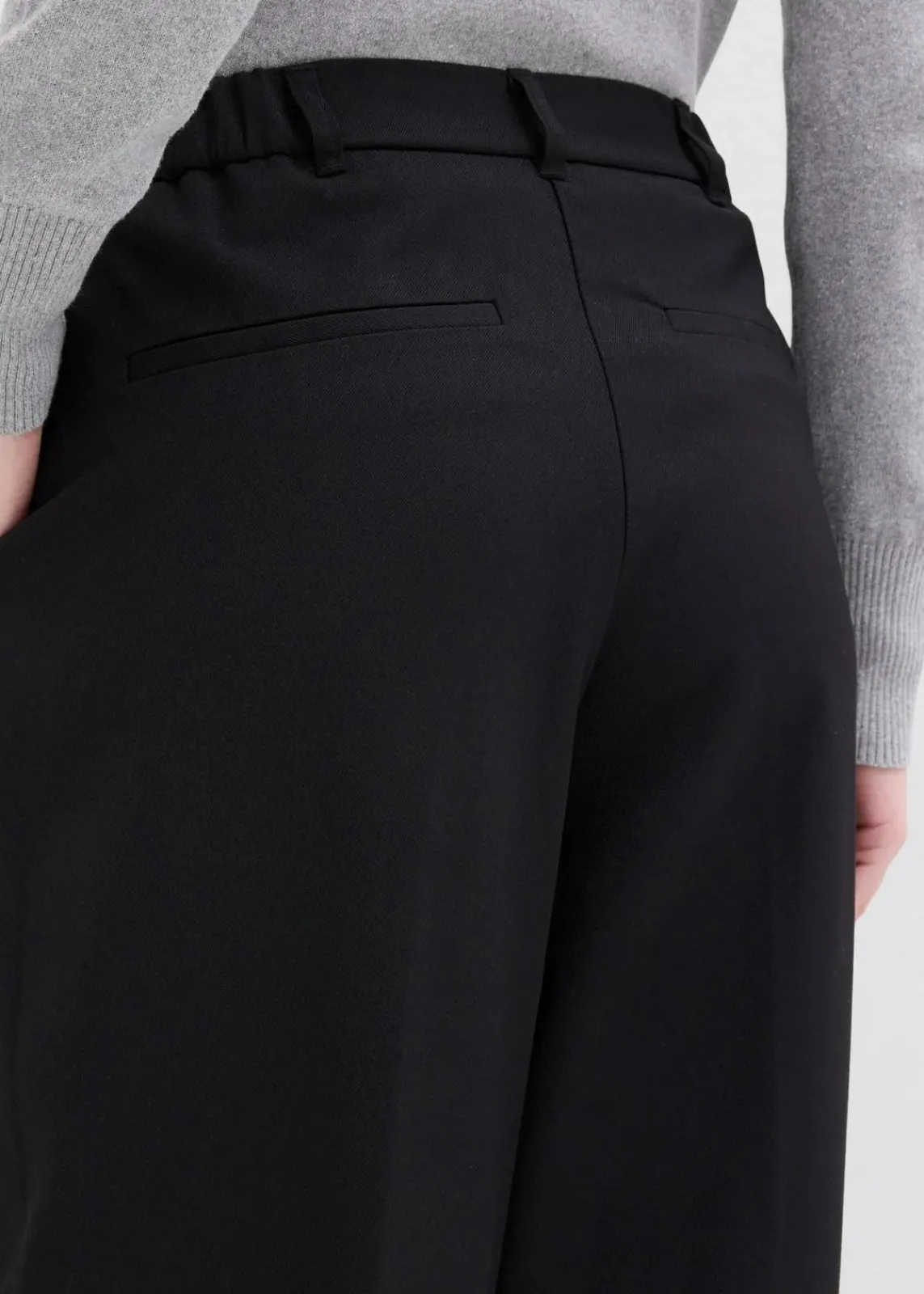 bonprix Hosen|Bekleidung·Kleider^Bundfaltenhose mit Bequembund und Schlitz schwarz