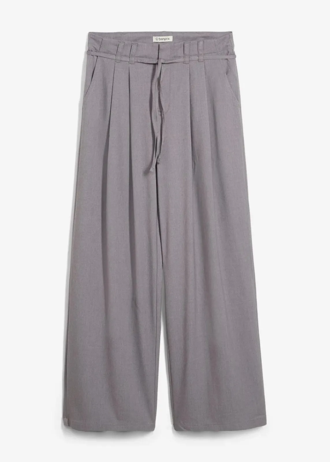 bonprix Nachhaltigere Materialien|Hosen^Bundfaltenhose mit Bindeband grau