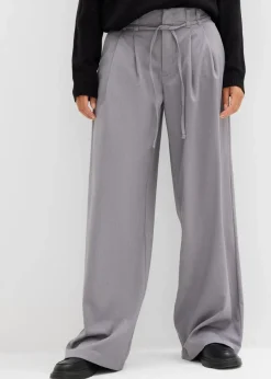 bonprix Nachhaltigere Materialien|Hosen^Bundfaltenhose mit Bindeband grau