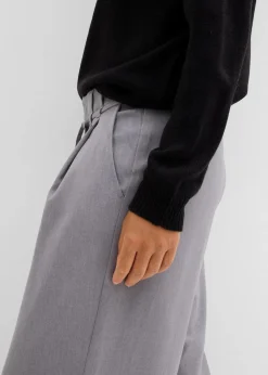 bonprix Nachhaltigere Materialien|Hosen^Bundfaltenhose mit Bindeband grau
