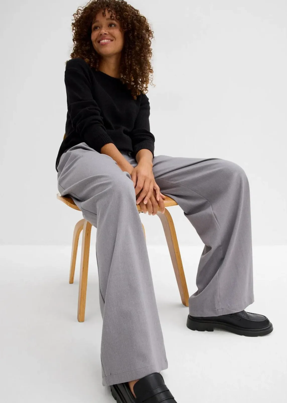 bonprix Nachhaltigere Materialien|Hosen^Bundfaltenhose mit Bindeband grau