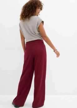 bonprix Bekleidung·Kleider|Hosen^Bundfaltenhose mit Bindeband dunkelbeere