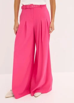 bonprix Bekleidung·Kleider|Hosen^Bundfaltenhose mit Gürtel (2tlg-Set) pinklady