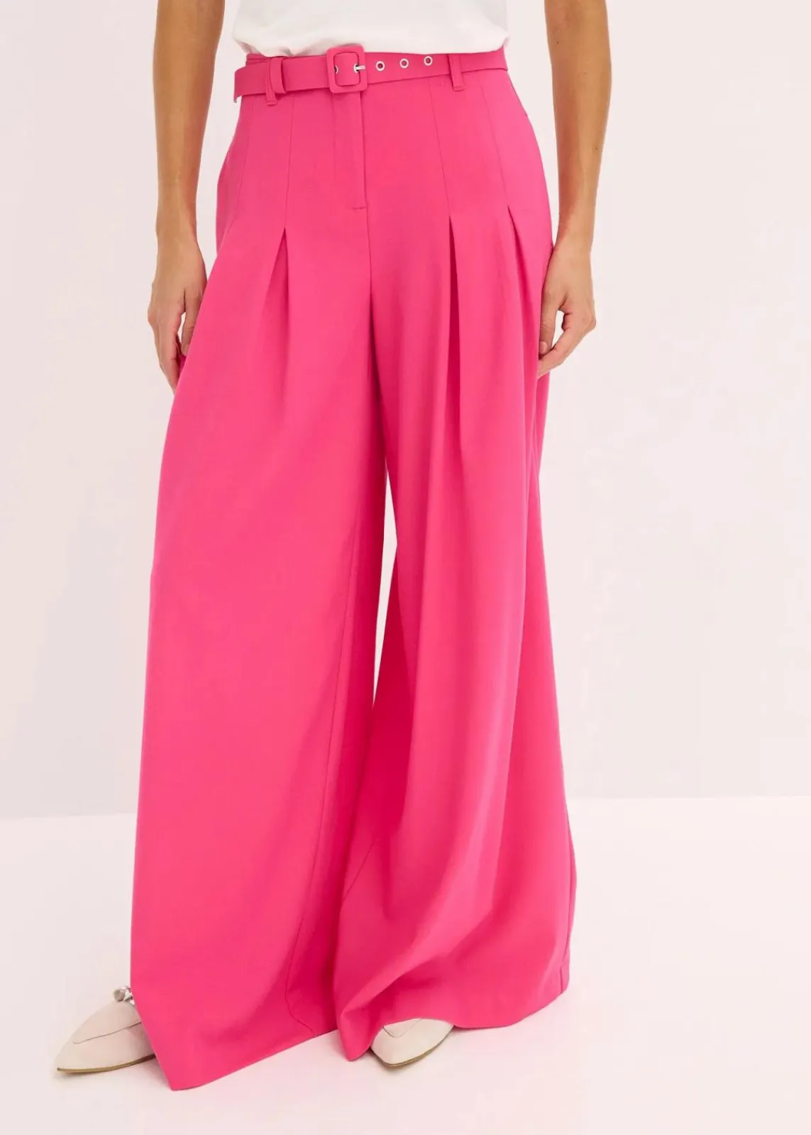 bonprix Bekleidung·Kleider|Hosen^Bundfaltenhose mit Gürtel (2tlg-Set) pinklady