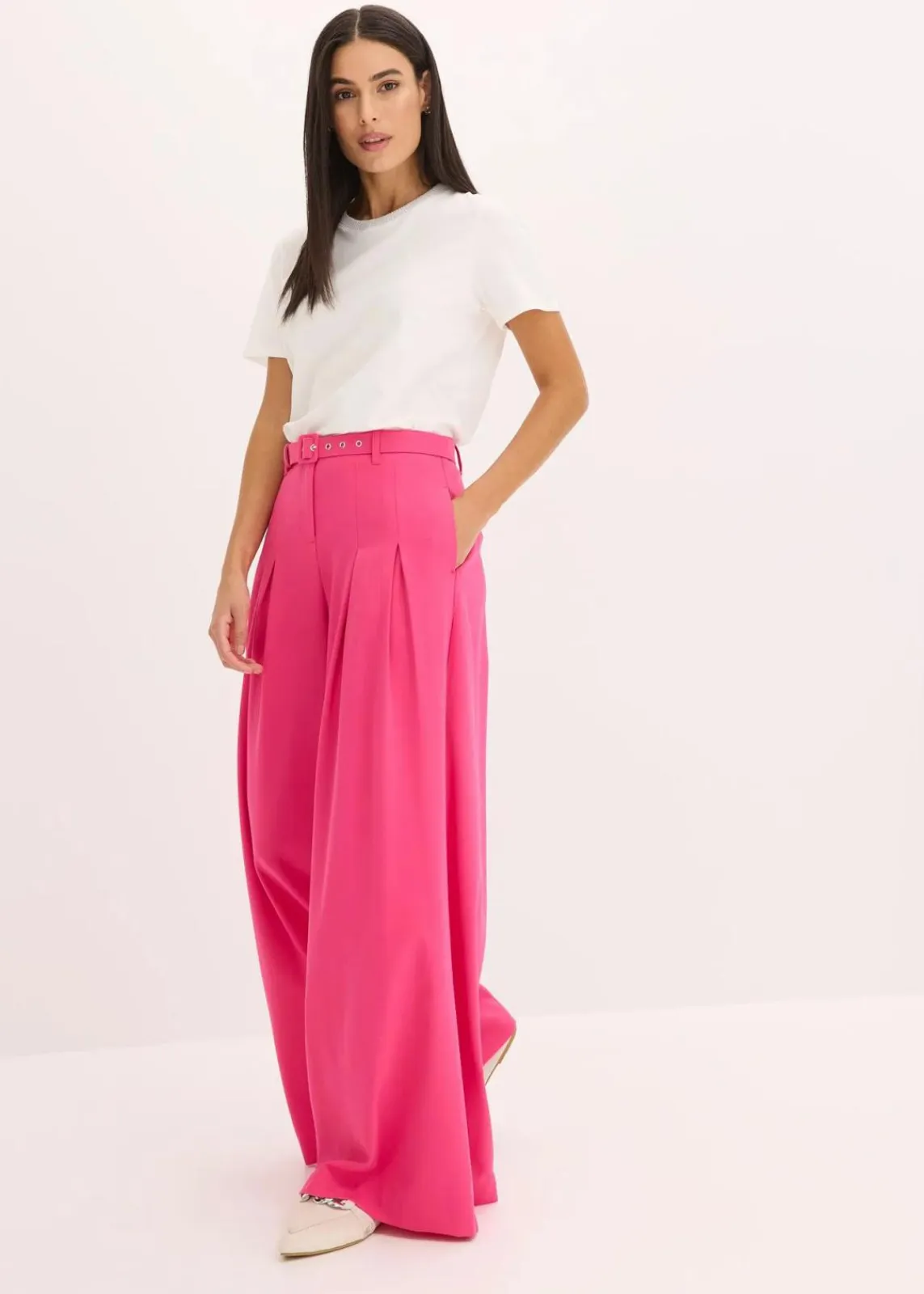 bonprix Bekleidung·Kleider|Hosen^Bundfaltenhose mit Gürtel (2tlg-Set) pinklady