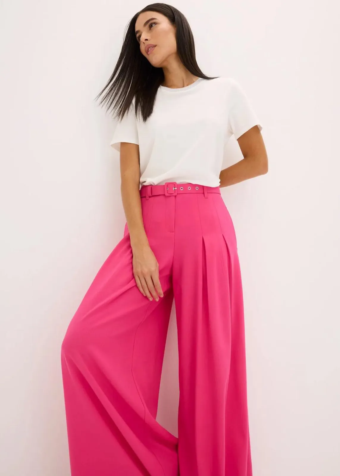 bonprix Bekleidung·Kleider|Hosen^Bundfaltenhose mit Gürtel (2tlg-Set) pinklady