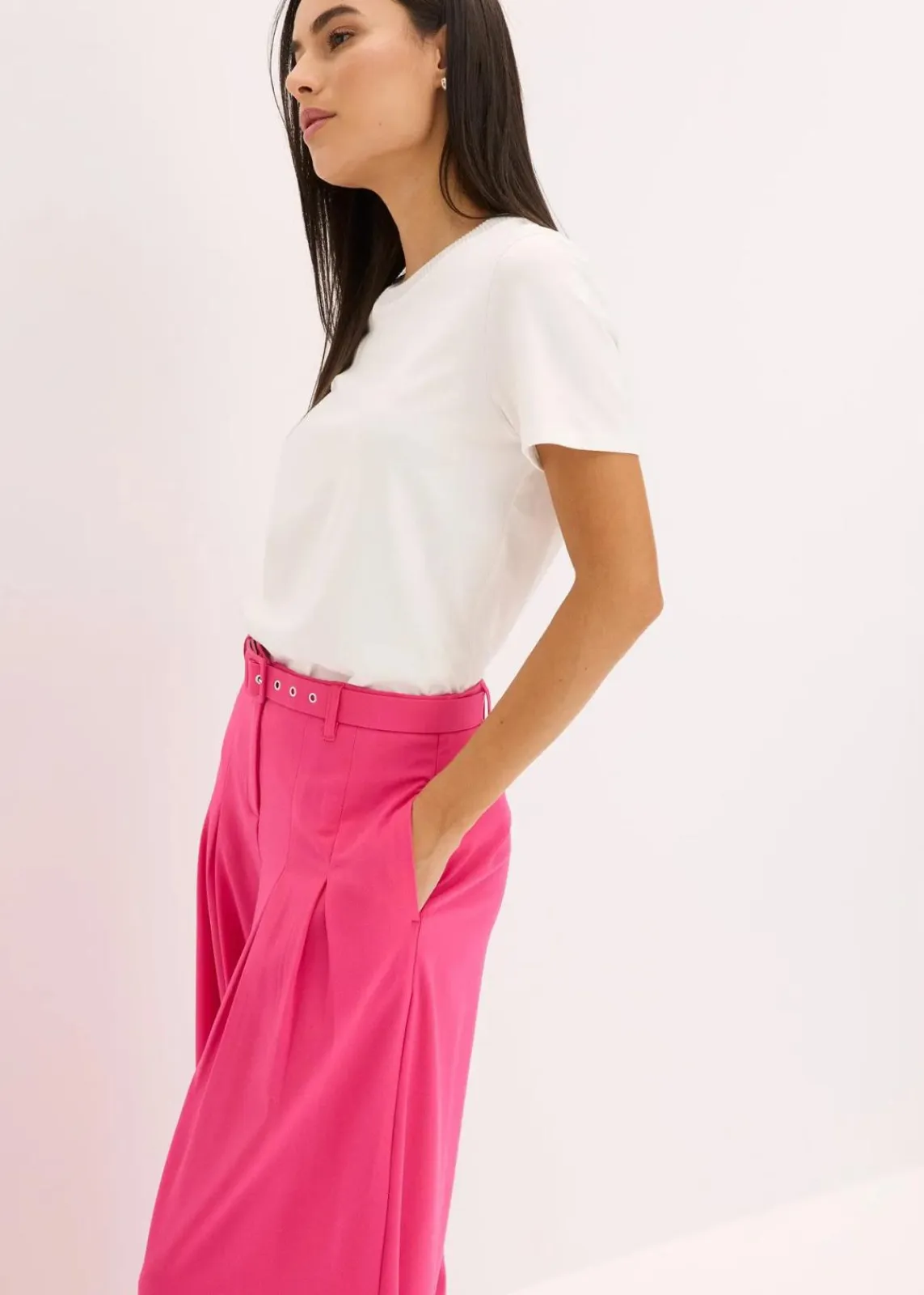 bonprix Bekleidung·Kleider|Hosen^Bundfaltenhose mit Gürtel (2tlg-Set) pinklady