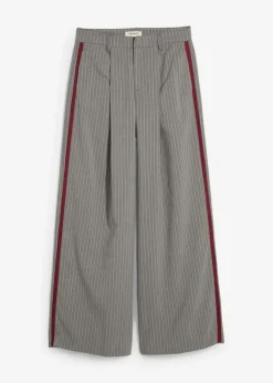bonprix Bekleidung·Kleider|Hosen^Bundfaltenhose mit Kontraststreifen dunkelgrau meliert