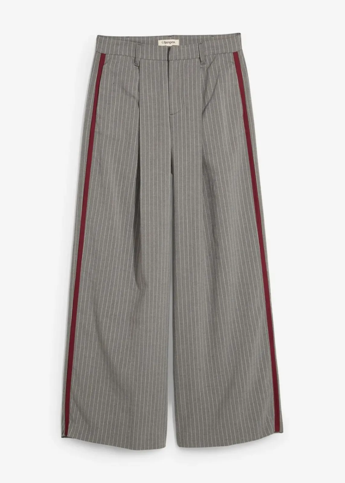 bonprix Bekleidung·Kleider|Hosen^Bundfaltenhose mit Kontraststreifen dunkelgrau meliert