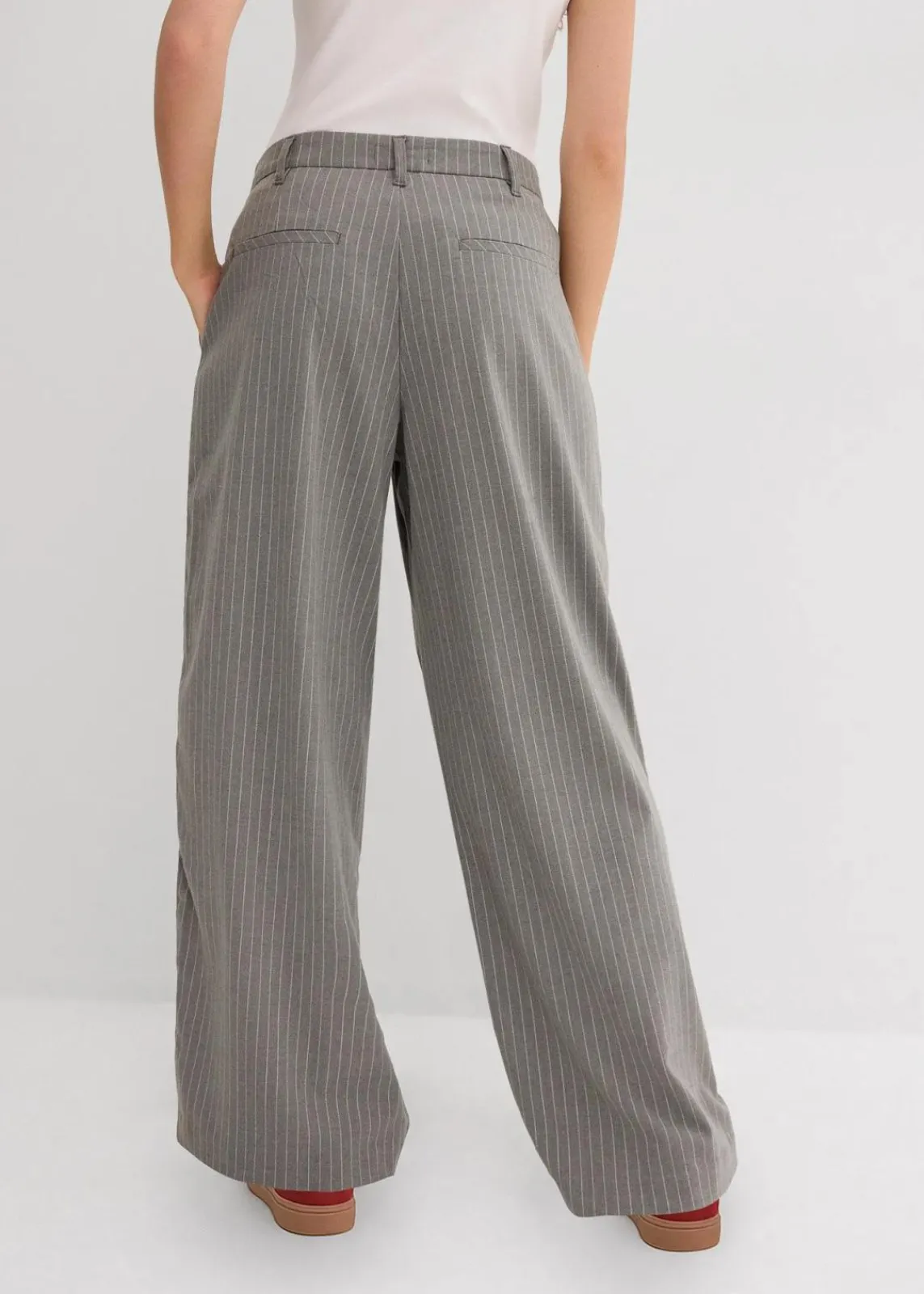 bonprix Bekleidung·Kleider|Hosen^Bundfaltenhose mit Kontraststreifen dunkelgrau meliert