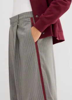 bonprix Bekleidung·Kleider|Hosen^Bundfaltenhose mit Kontraststreifen dunkelgrau meliert