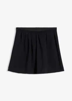 bonprix Bekleidung·Sportbekleidung|Bekleidung·Blusen & Tuniken^Bundfaltenrock aus leicht glänzendem Viskose-Mix schwarz