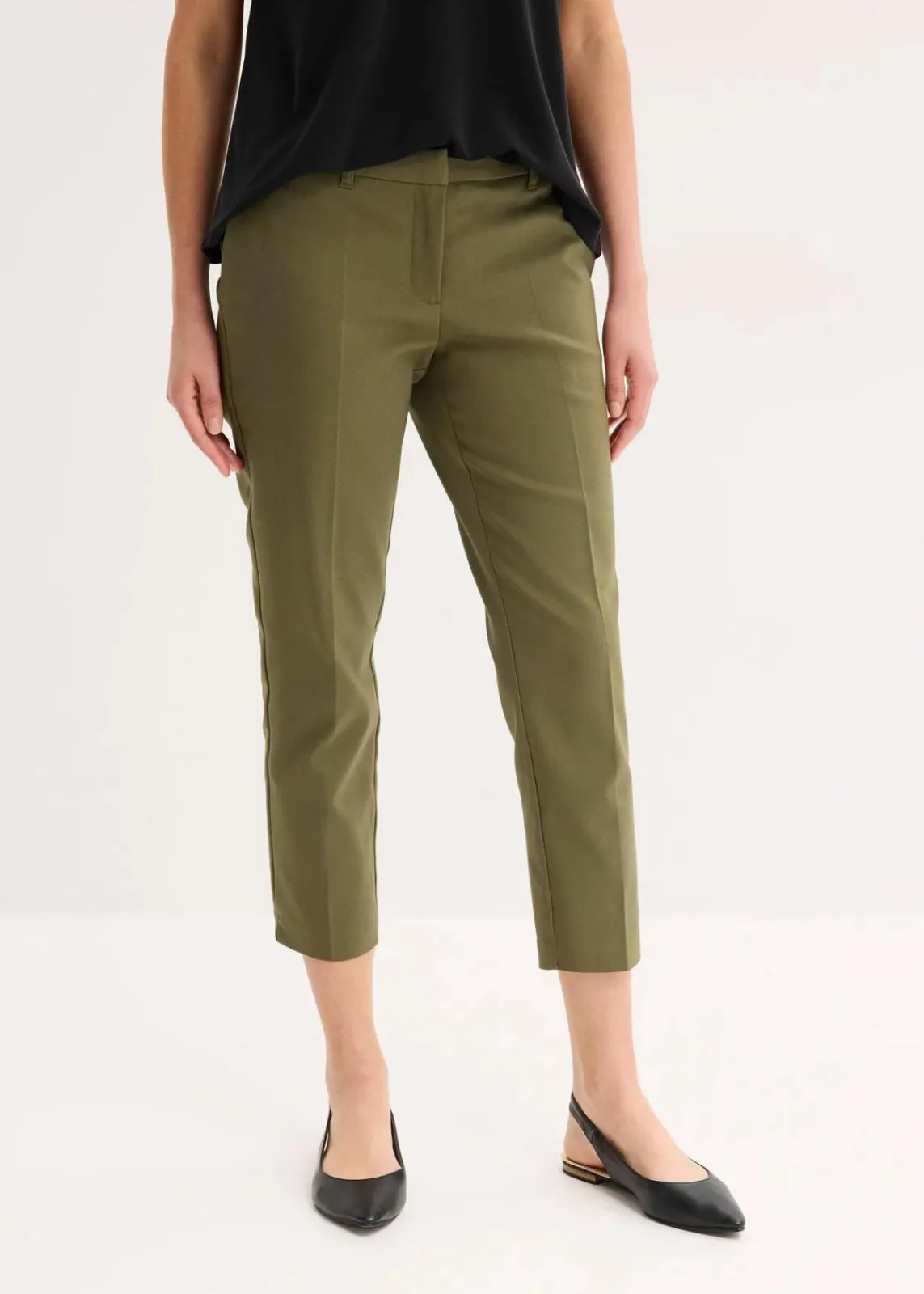 bonprix Bekleidung·Kleider^7/8-Business-Hose dunkeloliv