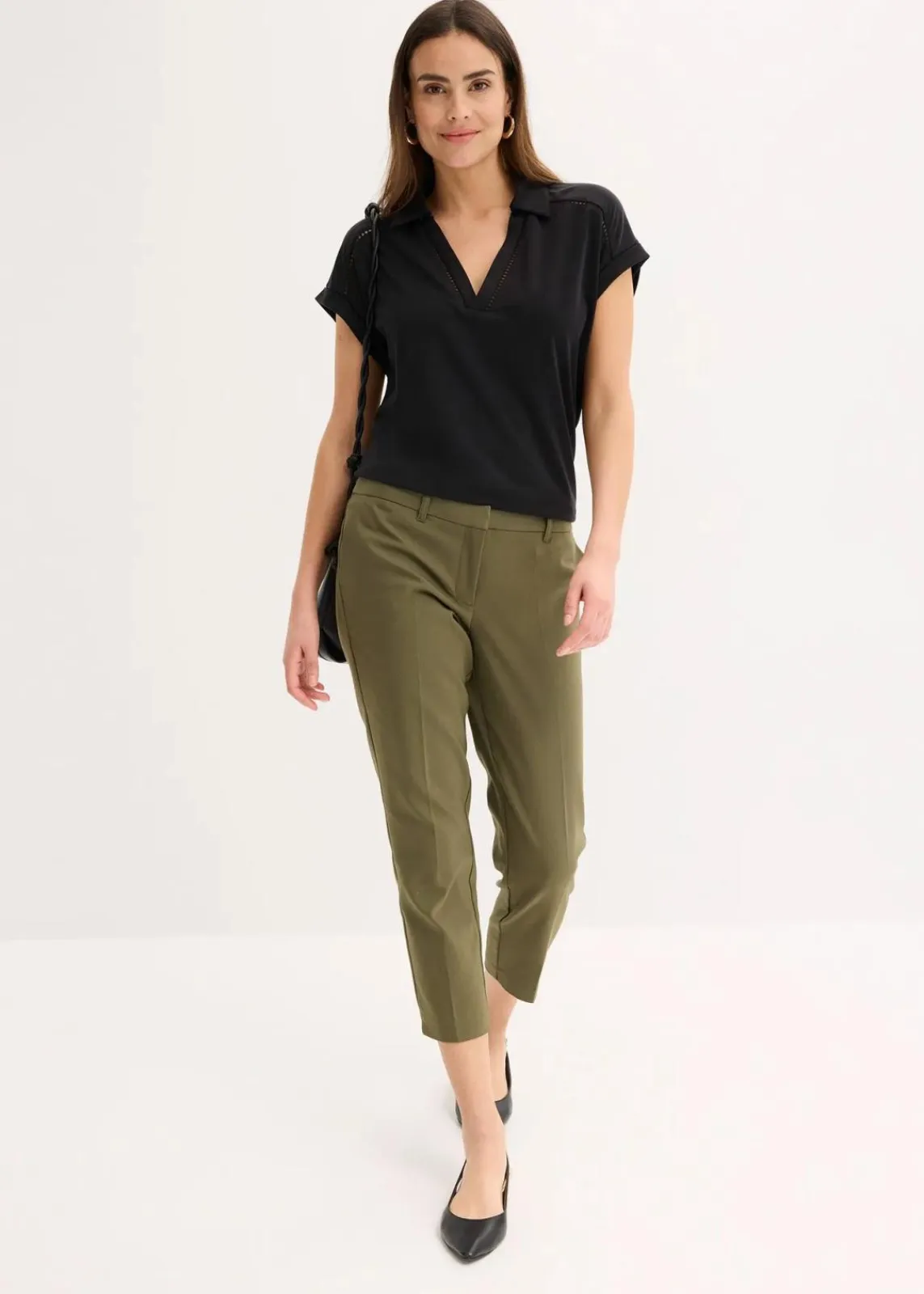 bonprix Bekleidung·Kleider^7/8-Business-Hose dunkeloliv