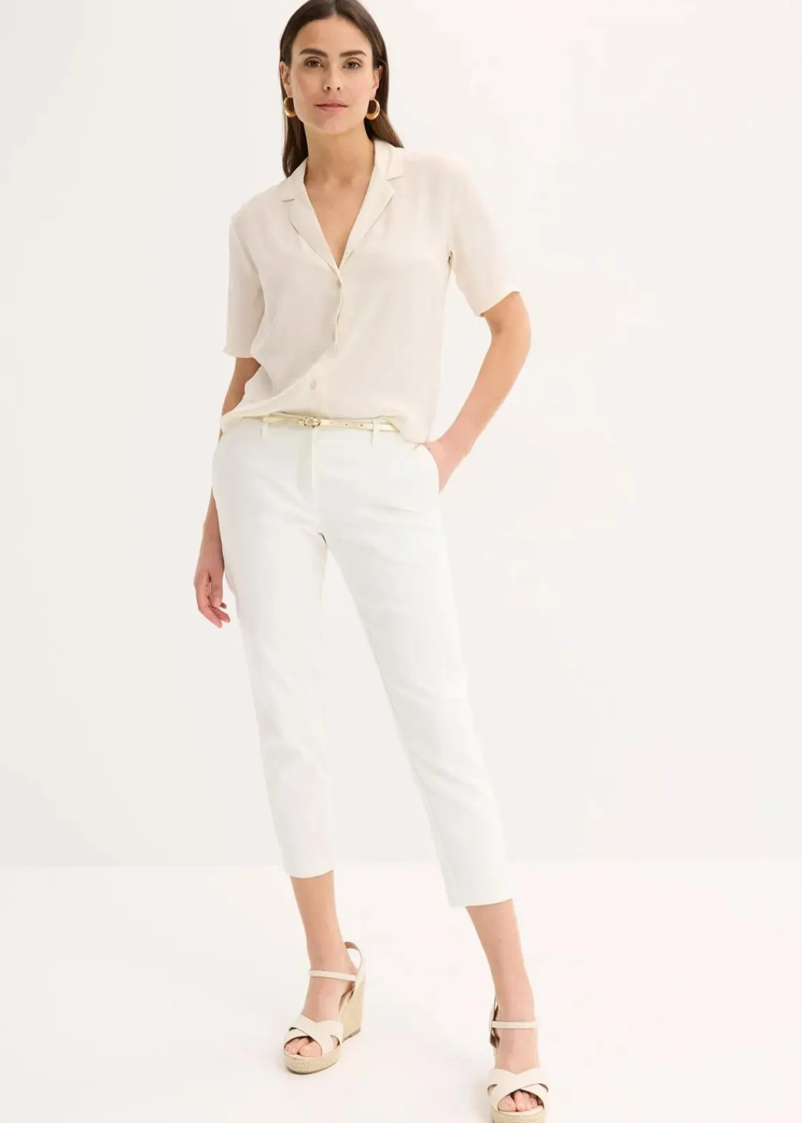 bonprix Bekleidung·Kleider^7/8-Business-Hose wollweiß