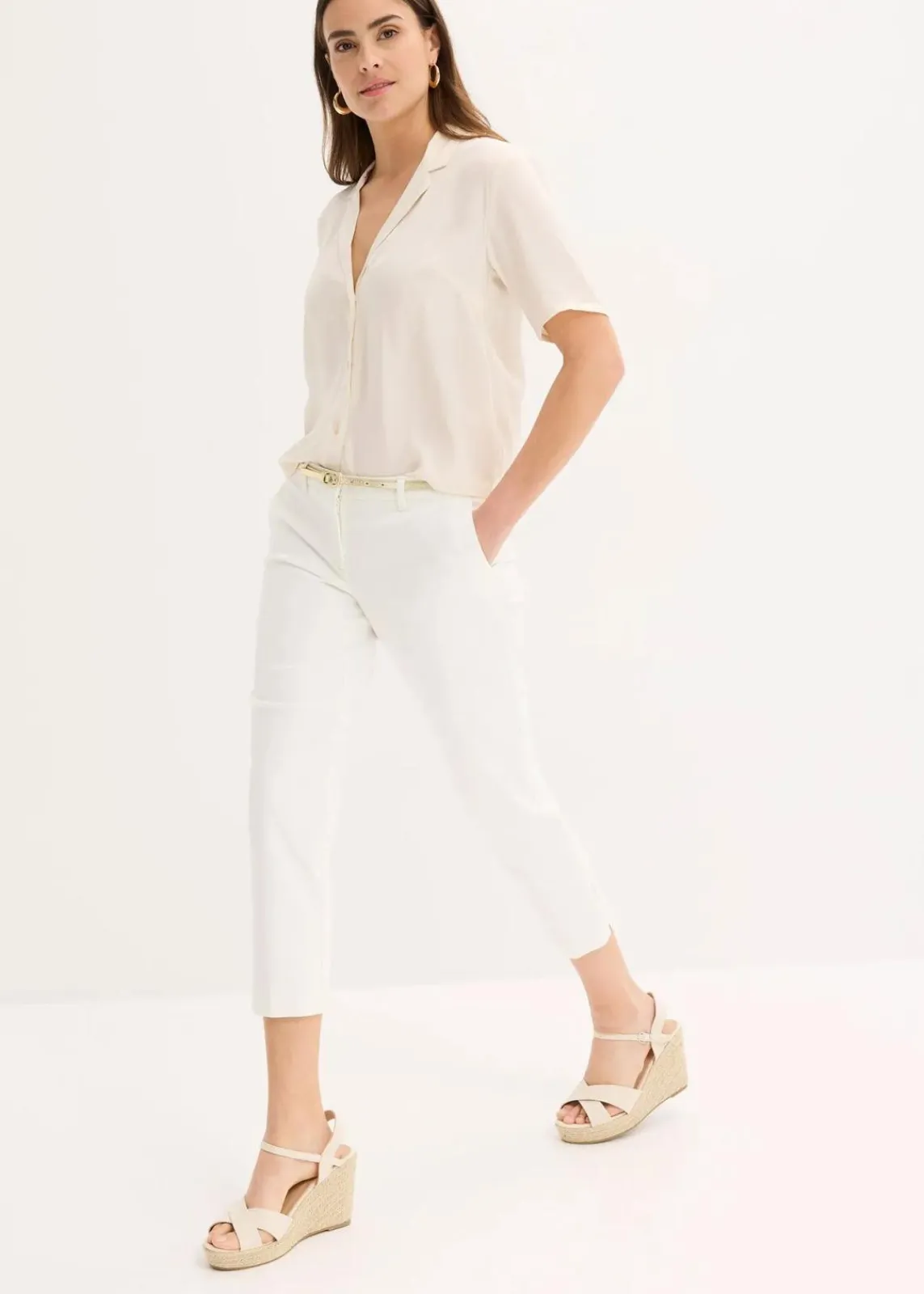 bonprix Bekleidung·Kleider^7/8-Business-Hose wollweiß