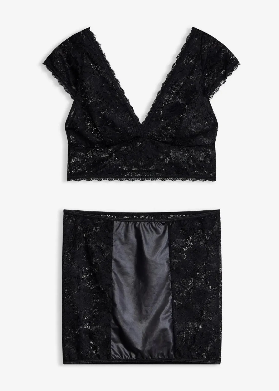 bonprix Wäsche·Erotikwäsche|Erotikwäsche^Bustier + Rock (2-tlg.Set) schwarz