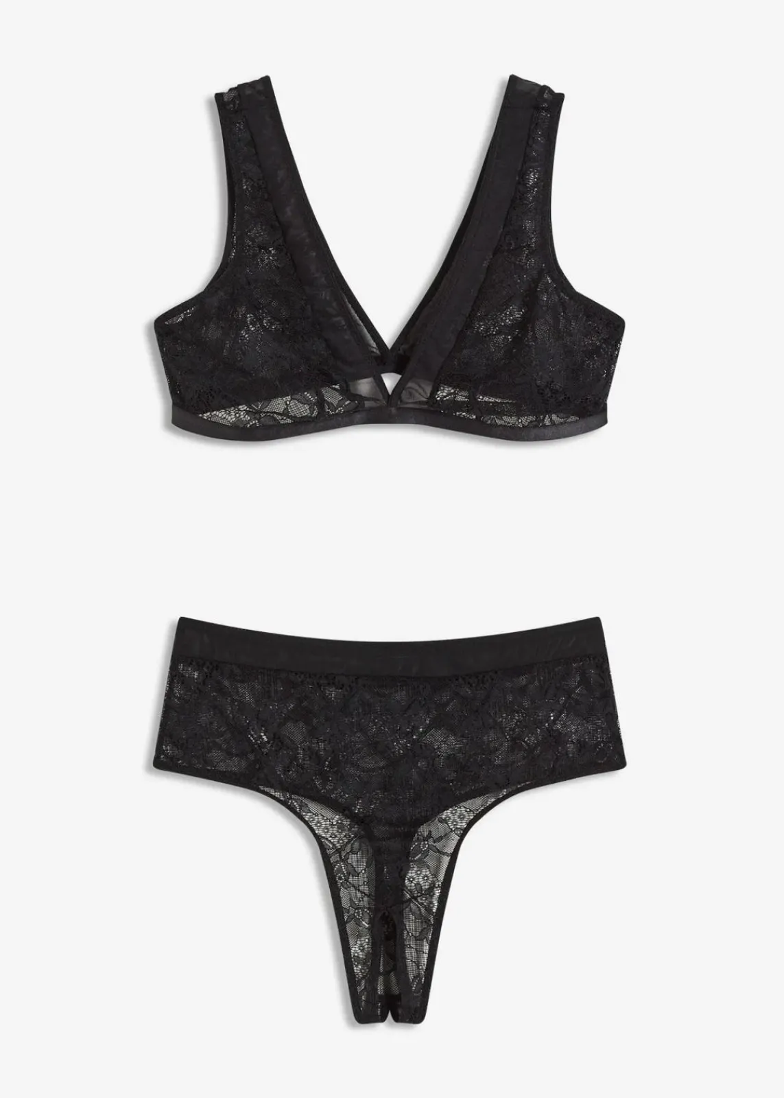 bonprix Wäsche·Erotikwäsche|Erotikwäsche^Bustier + Taillenstring (2-tlg.Set) schwarz