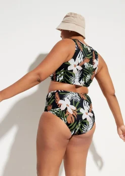 bonprix Nachhaltigere Materialien|Bikinis^Bustier Bikini (2-tlg.Set) schwarz floral