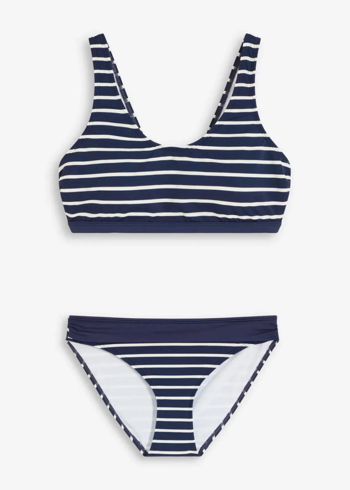 bonprix Nachhaltigere Materialien|Bikinis^Bustier Bikini (2-tlg.Set) dunkelblau/weiß gestreift