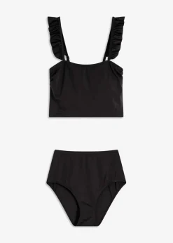 bonprix Nachhaltigere Materialien|Bikinis^Bustier Bikini (2-tlg.Set), leicht glänzend anthrazit