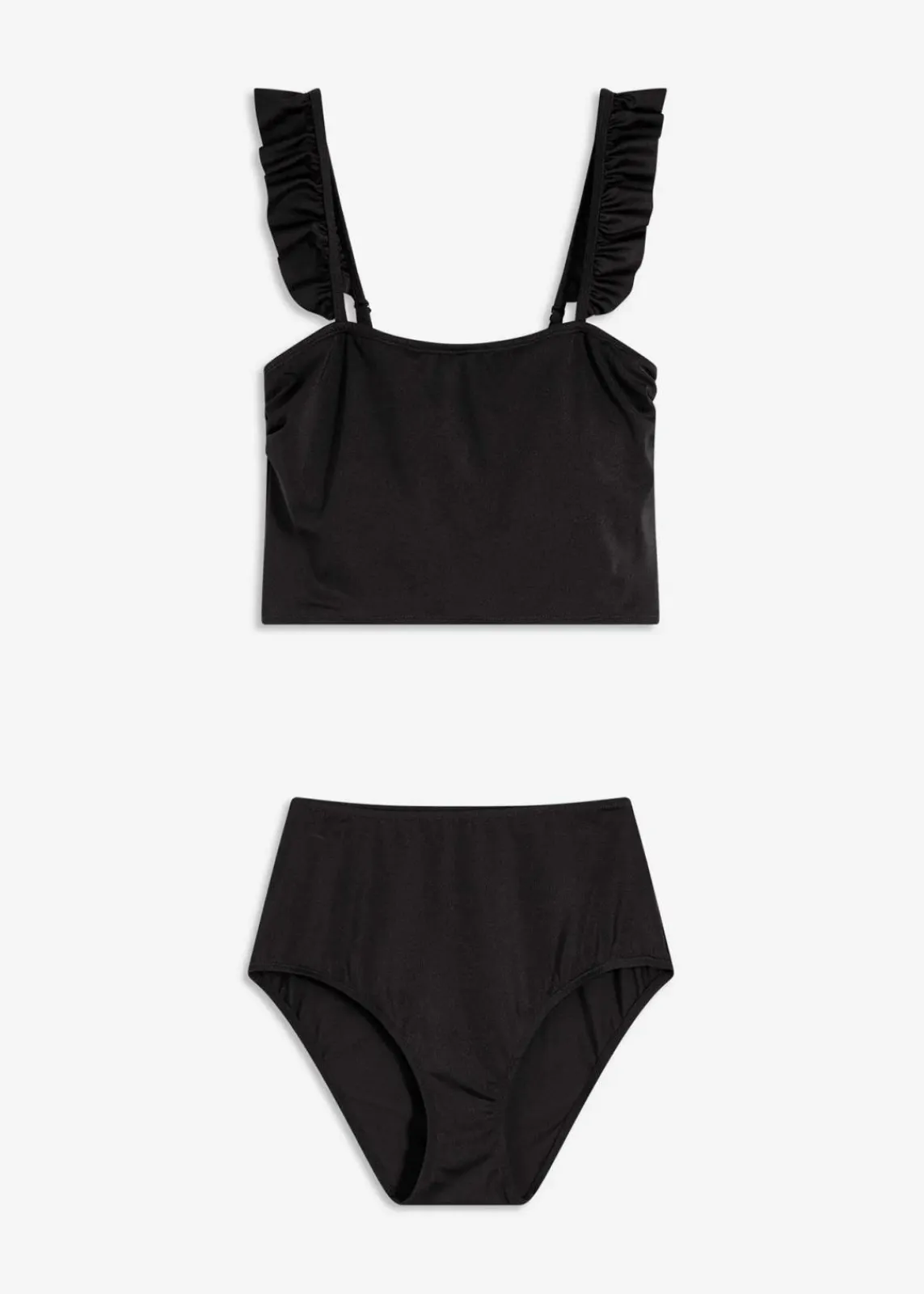 bonprix Nachhaltigere Materialien|Bikinis^Bustier Bikini (2-tlg.Set), leicht glänzend anthrazit