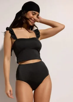 bonprix Nachhaltigere Materialien|Bikinis^Bustier Bikini (2-tlg.Set), leicht glänzend anthrazit