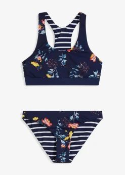 bonprix Nachhaltigere Materialien|Bikinis^Bustier Bikini zum Wenden (2-tgl. Set) blau gemustert