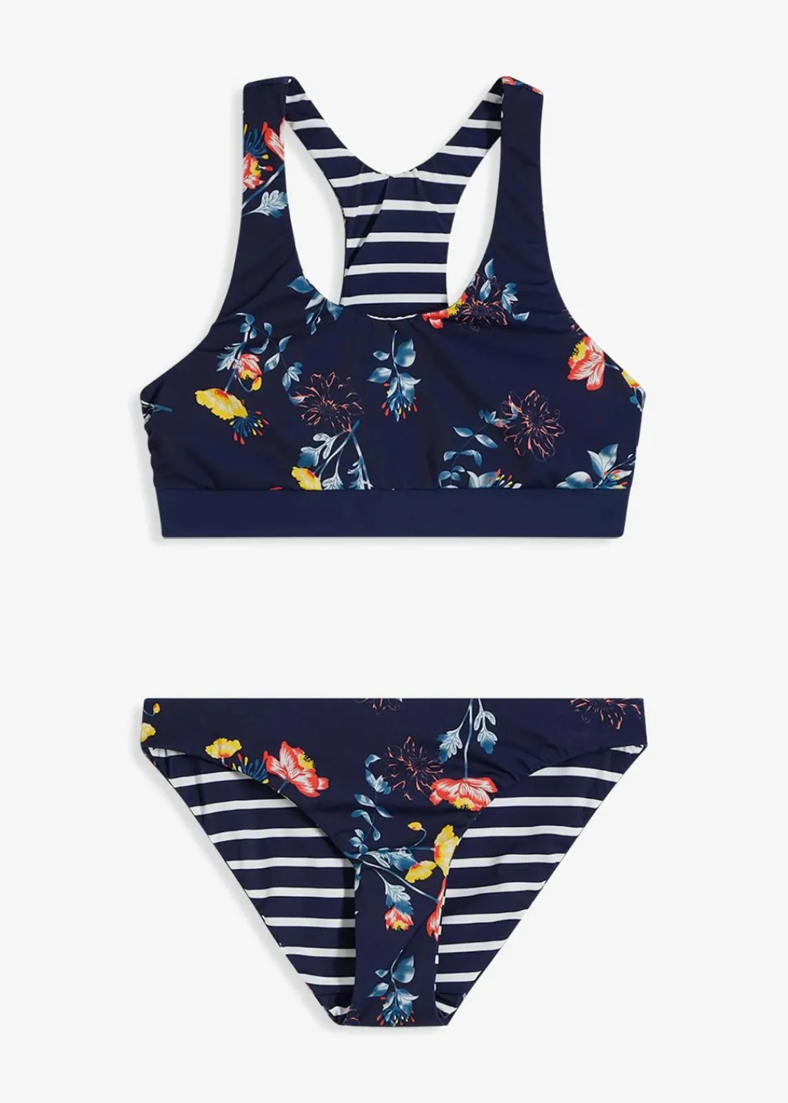 bonprix Nachhaltigere Materialien|Bikinis^Bustier Bikini zum Wenden (2-tgl. Set) blau gemustert