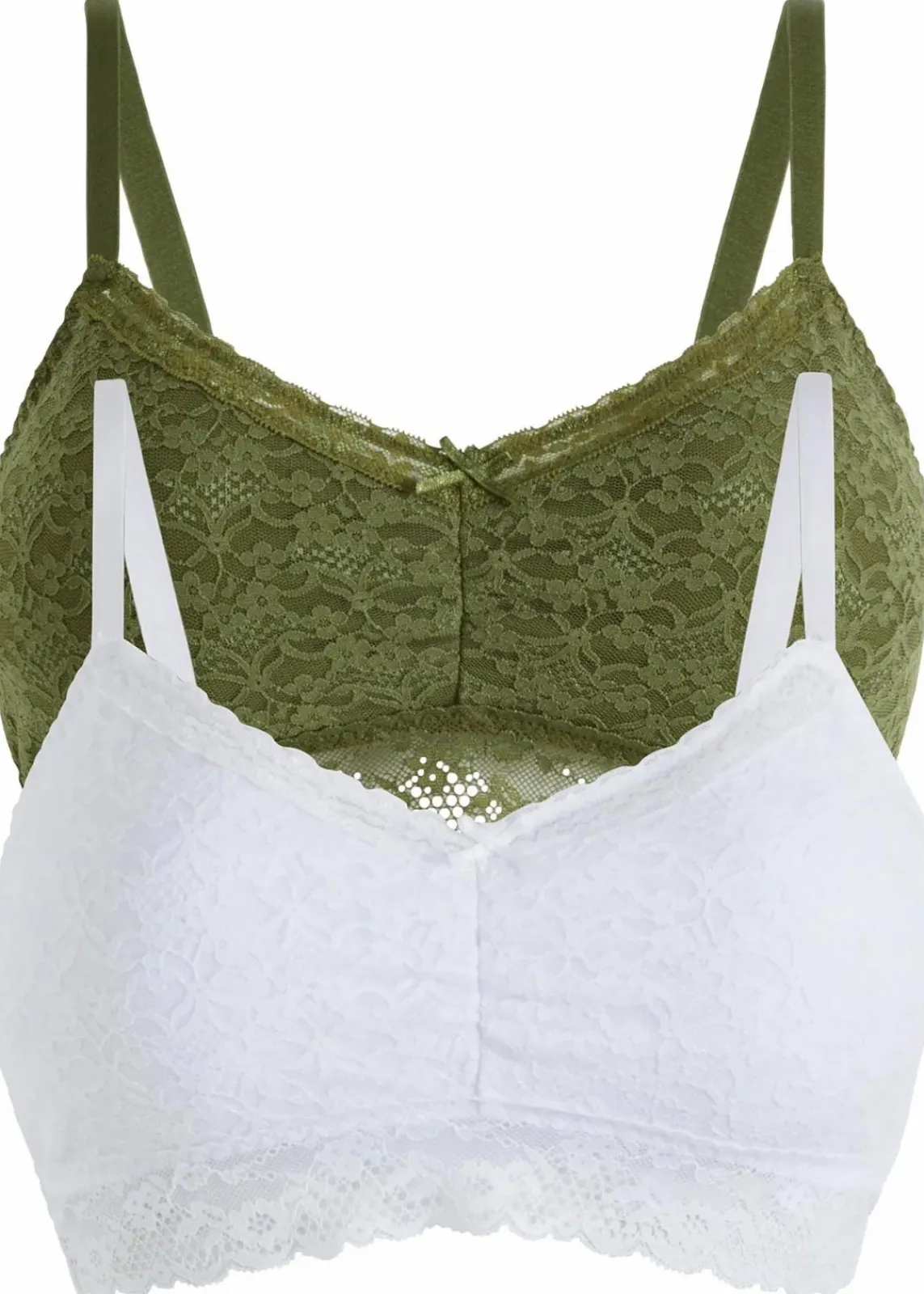 bonprix Nachhaltigere Materialien|Bhs^Bustier (2er Pack) dunkelkhaki+weiß