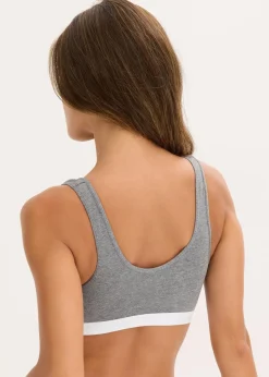 bonprix Wäsche·Baumwollunterwäsche|Nachhaltigere Materialien^Bustier mit Bio-Baumwolle grau meliert