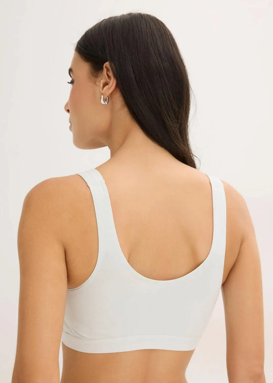 bonprix Wäsche·Baumwollunterwäsche|Nachhaltigere Materialien^Bustier mit Bio-Baumwolle (3er Pack) cremeblau+schwarz+seidenrosa
